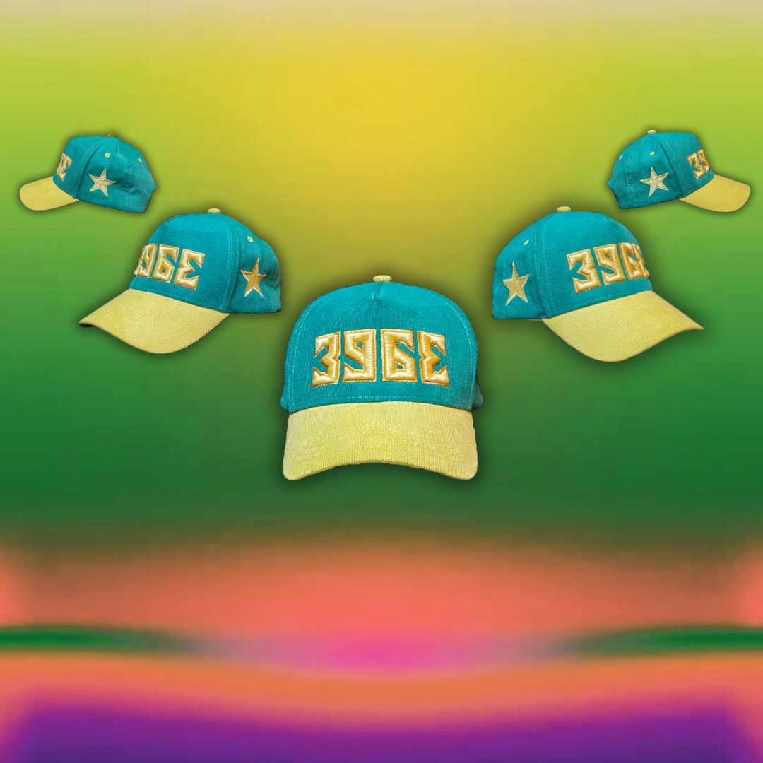 GREEN/YELLOW CORDUROY HAT