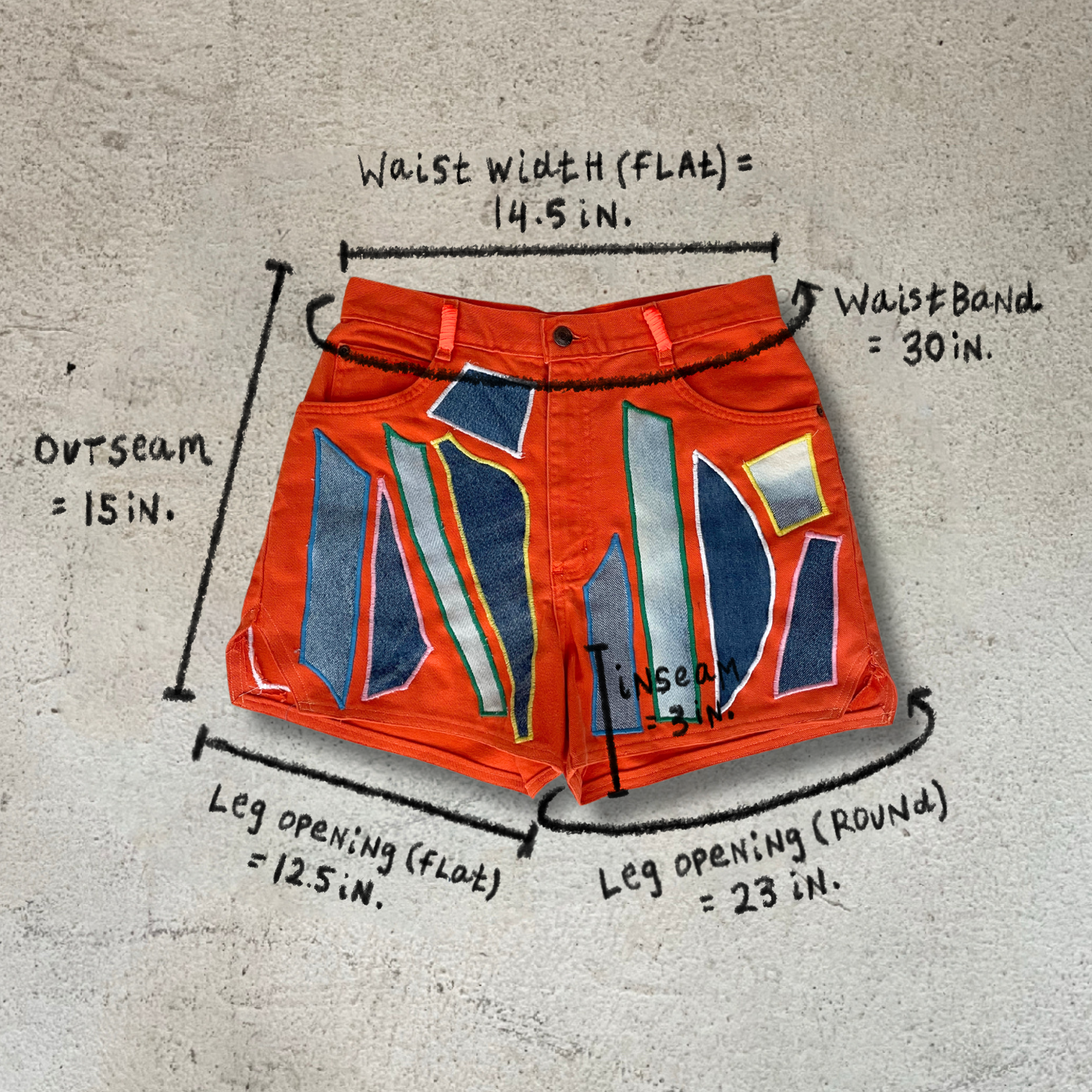 PATCHWERK JEAN SHORTS